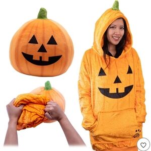 Plushible Jack O Lantern Pumpkin Snugible Blanket Hoodie And Plushie Costume